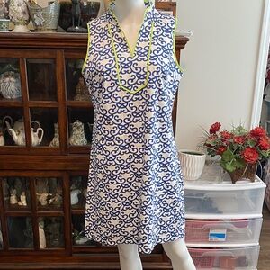 Vince Camuto Blue and White Swirl Coverup